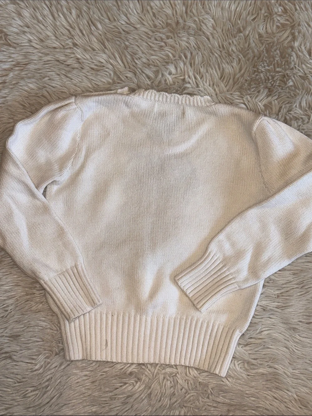 🐎 🐶 Ralph Lauren Cream Puppy Intarsia Sweater with Navy Leggings 4T